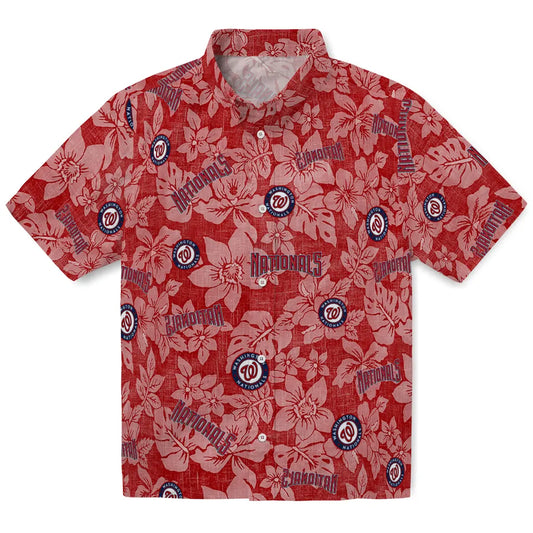 Washington Nationals Hawaiian Shirt - Hibiscus Oasis | Moonbestprint