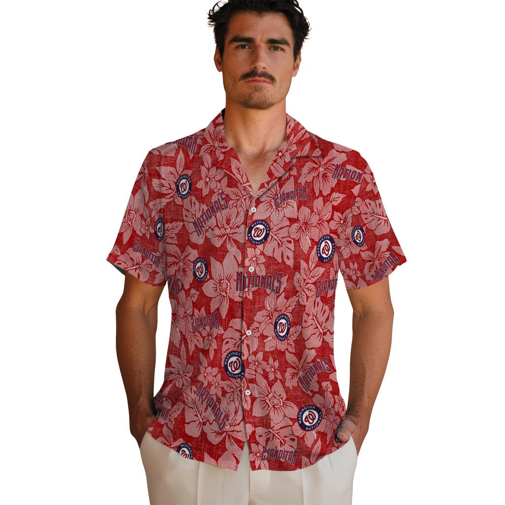 Washington Nationals Hawaiian Shirt - Hibiscus Oasis | Moonbestprint