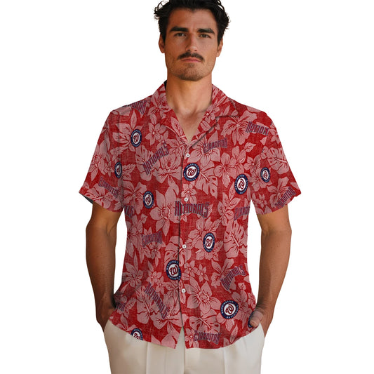 Washington Nationals Hawaiian Shirt - Hibiscus Oasis | Moonbestprint