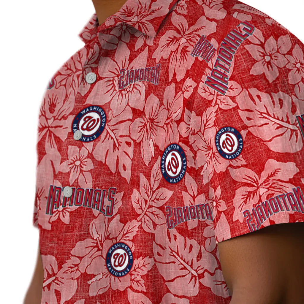 Washington Nationals Hawaiian Shirt - Hibiscus Oasis | Moonbestprint