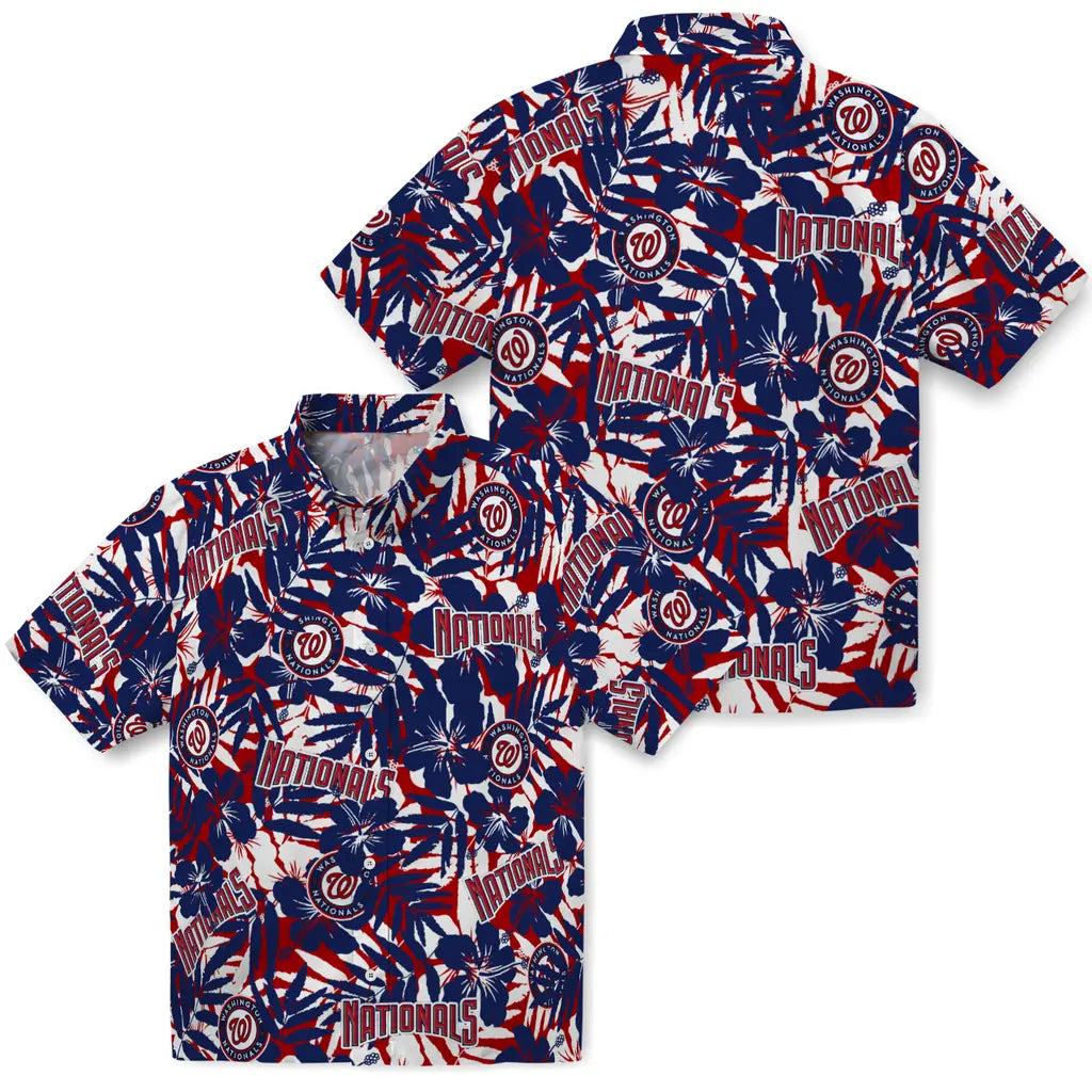 Washington Nationals Hawaiian Shirt - Hibiscus Overlay | Moonbestprint