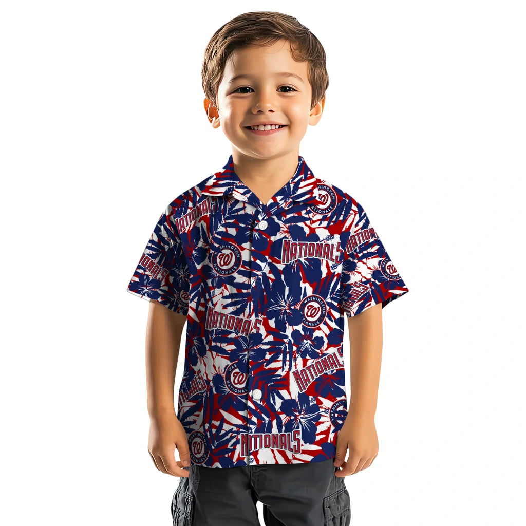 Washington Nationals Hawaiian Shirt - Hibiscus Overlay | Moonbestprint