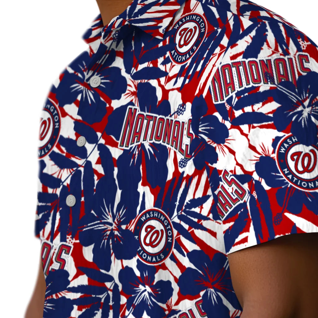 Washington Nationals Hawaiian Shirt - Hibiscus Overlay | Moonbestprint