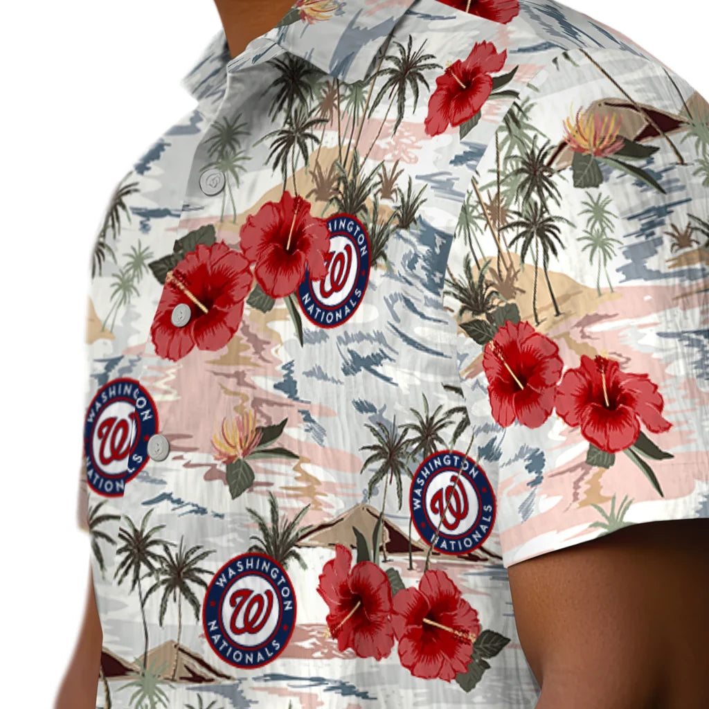 Washington Nationals Hawaiian Shirt - Hibiscus Seaside | Moonbestprint