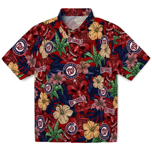 Washington Nationals Hawaiian Shirt - Hibiscus Tiki Jungle | Moonbestprint