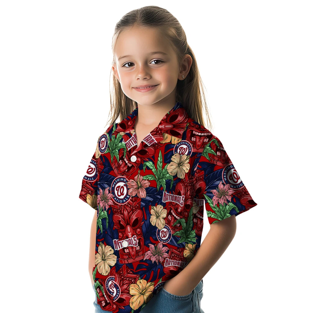 Washington Nationals Hawaiian Shirt - Hibiscus Tiki Jungle | Moonbestprint
