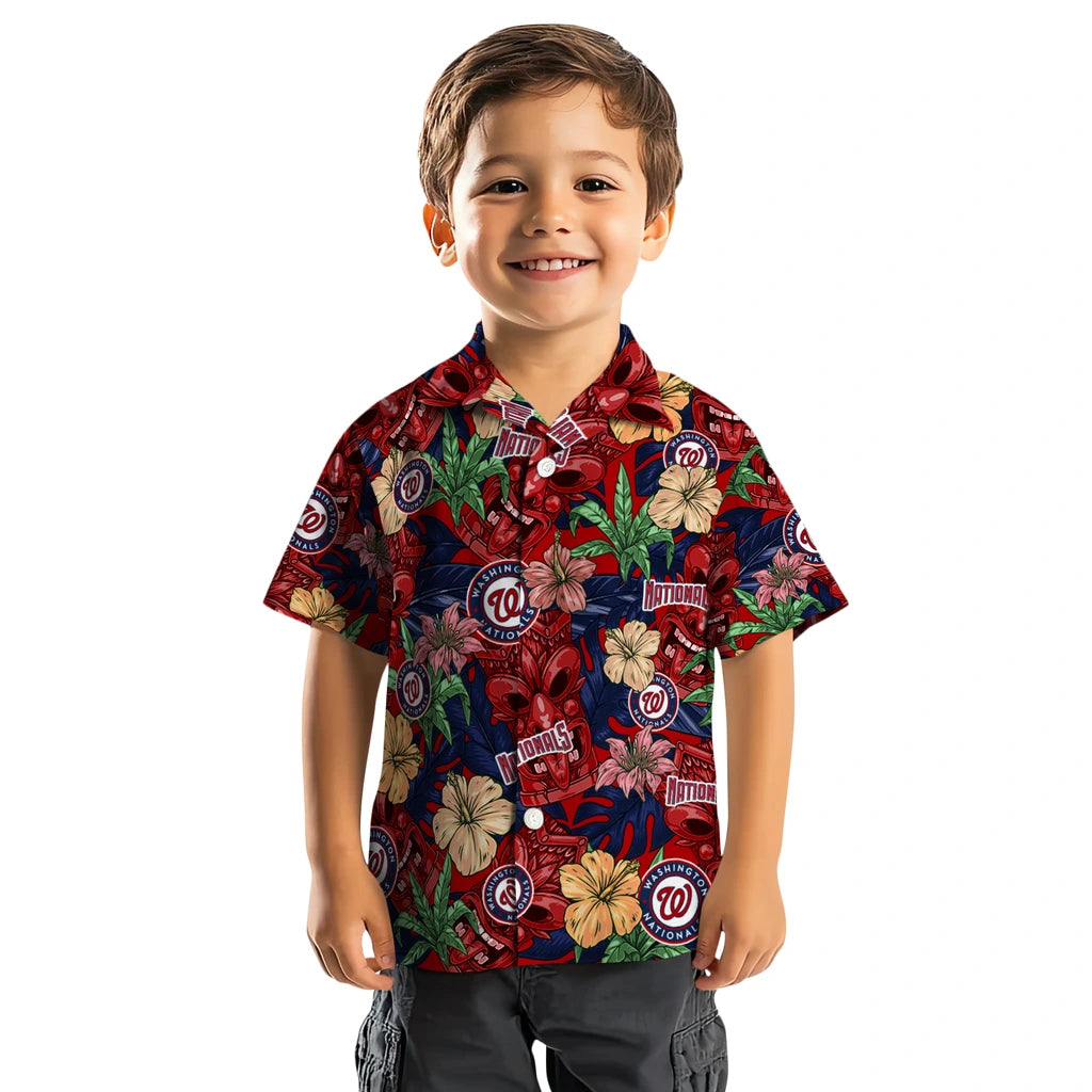 Washington Nationals Hawaiian Shirt - Hibiscus Tiki Jungle | Moonbestprint