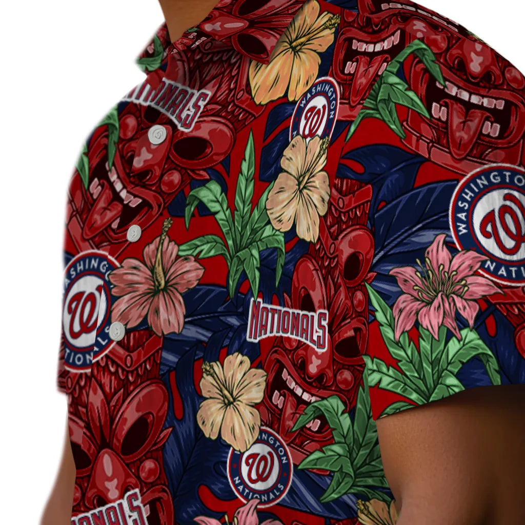 Washington Nationals Hawaiian Shirt - Hibiscus Tiki Jungle | Moonbestprint
