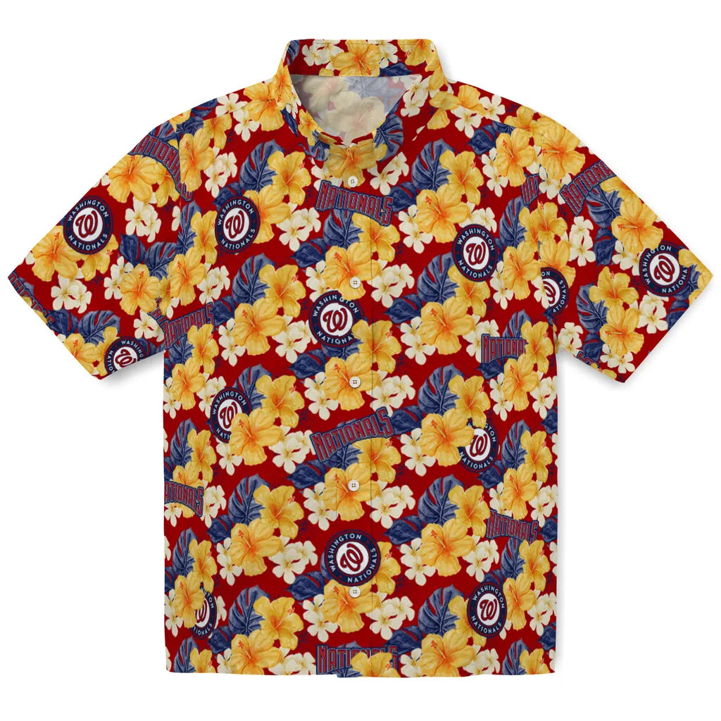Washington Nationals Hawaiian Shirt - Hibiscus Tropics | Moonbestprint