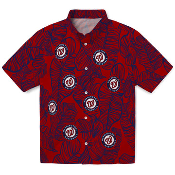Washington Nationals Hawaiian Shirt - Leaf Outline | Moonbestprint