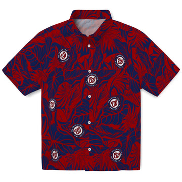 Washington Nationals Hawaiian Shirt - Monstera Layer | Moonbestprint