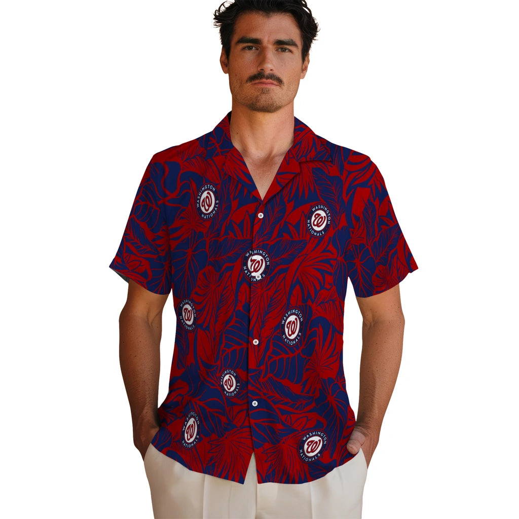 Washington Nationals Hawaiian Shirt - Monstera Layer | Moonbestprint
