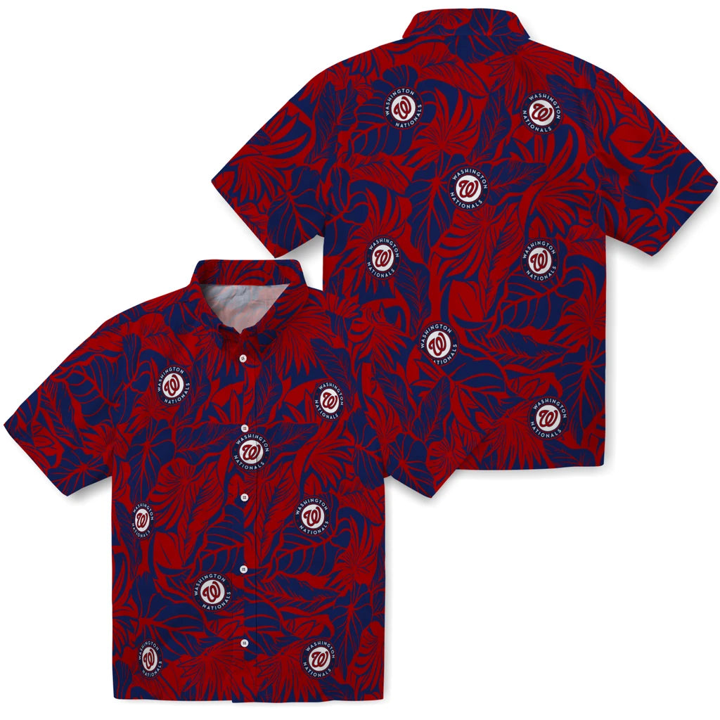 Washington Nationals Hawaiian Shirt - Monstera Layer | Moonbestprint