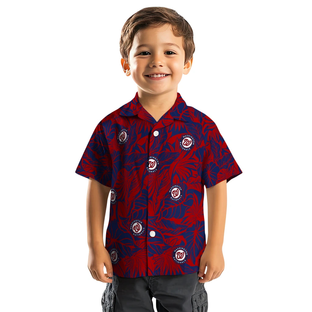 Washington Nationals Hawaiian Shirt - Monstera Layer | Moonbestprint