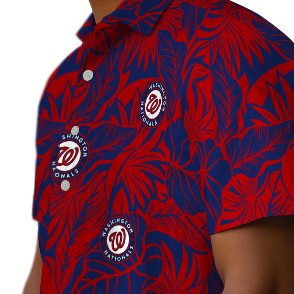 Washington Nationals Hawaiian Shirt - Monstera Layer | Moonbestprint