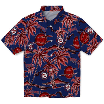 Washington Nationals Hawaiian Shirt - Palm Sunset | Moonbestprint