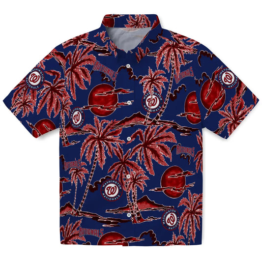Washington Nationals Hawaiian Shirt - Palm Sunset | Moonbestprint