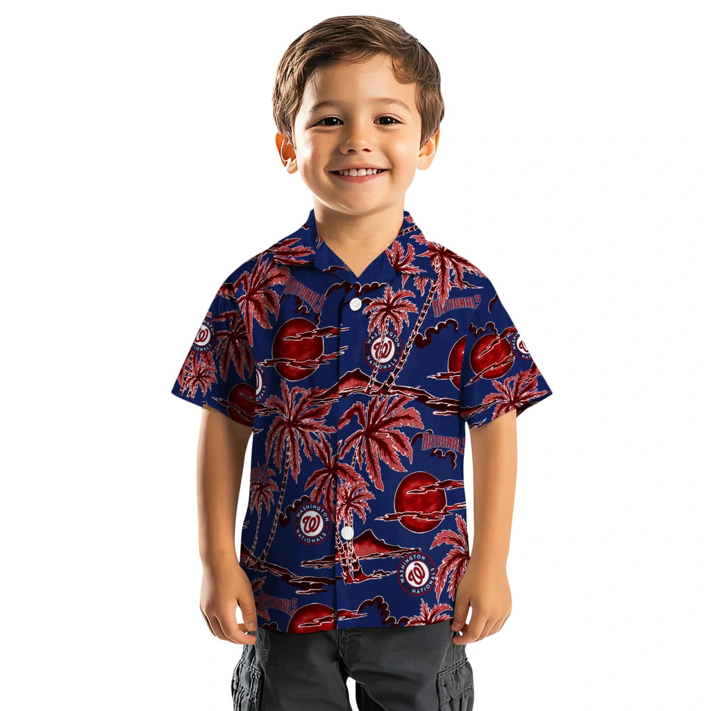 Washington Nationals Hawaiian Shirt - Palm Sunset | Moonbestprint