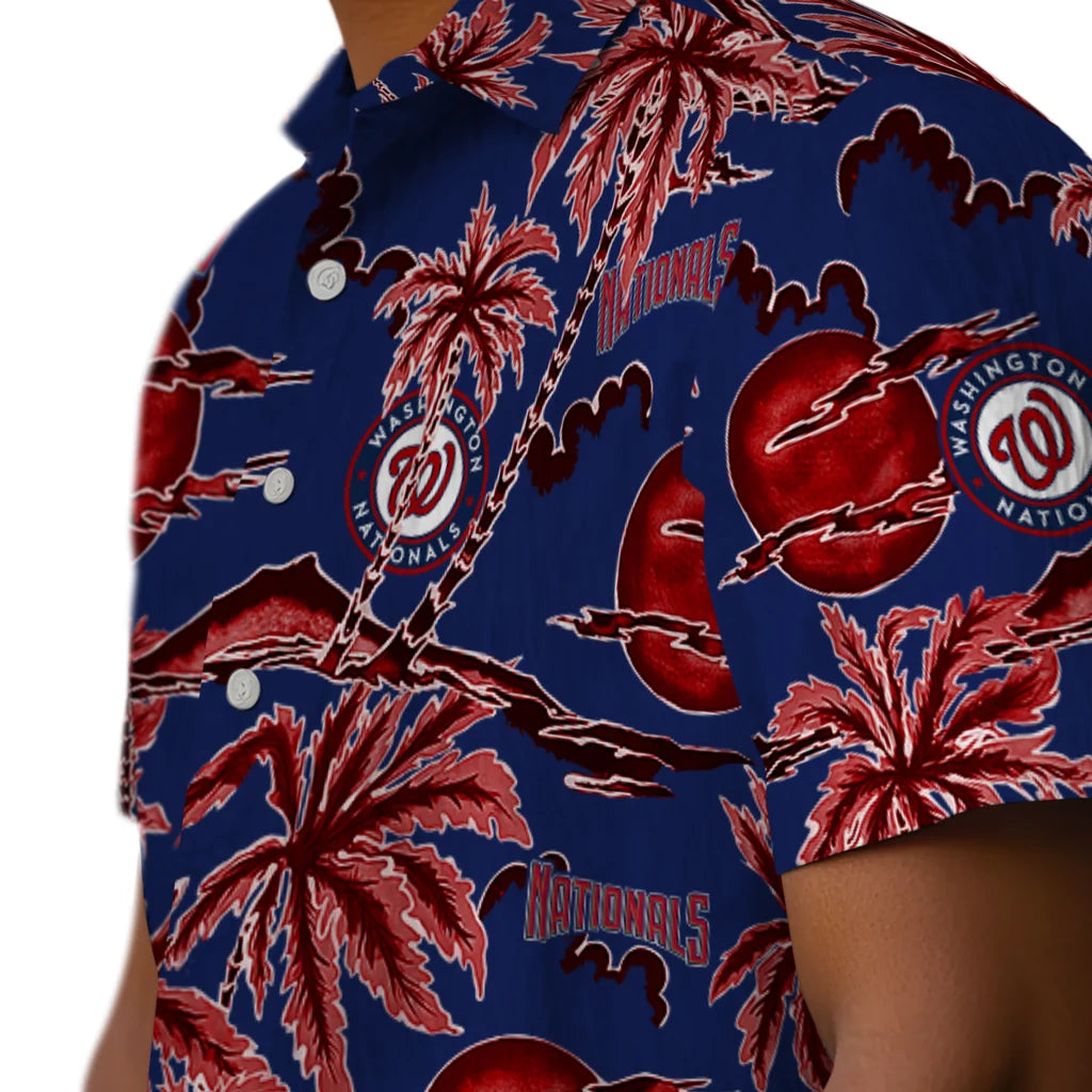 Washington Nationals Hawaiian Shirt - Palm Sunset | Moonbestprint