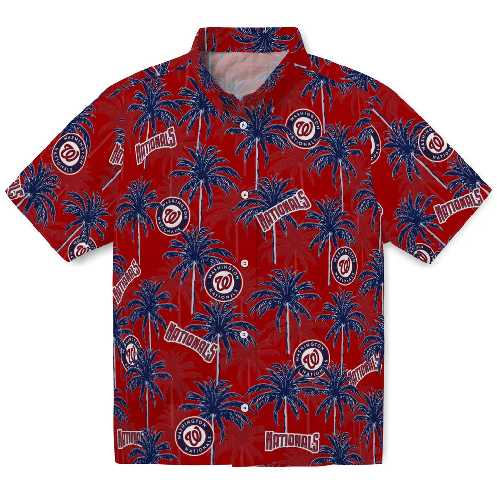 Washington Nationals Hawaiian Shirt - Palm Tree Motif | Moonbestprint