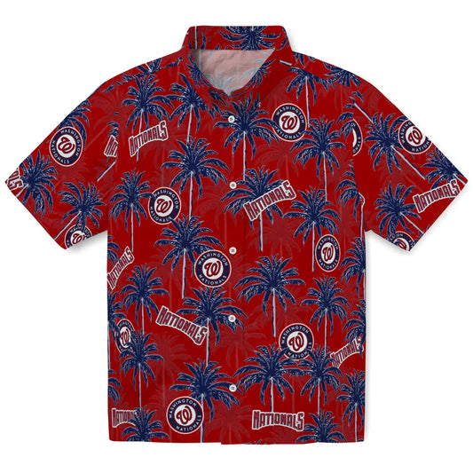 Washington Nationals Hawaiian Shirt - Palm Tree Motif | Moonbestprint