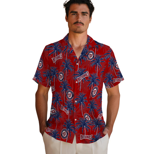 Washington Nationals Hawaiian Shirt - Palm Tree Motif | Moonbestprint