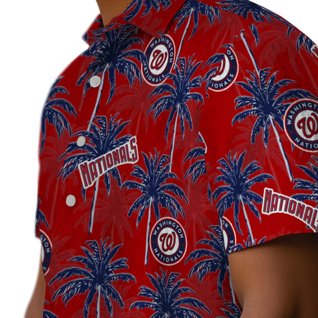 Washington Nationals Hawaiian Shirt - Palm Tree Motif | Moonbestprint