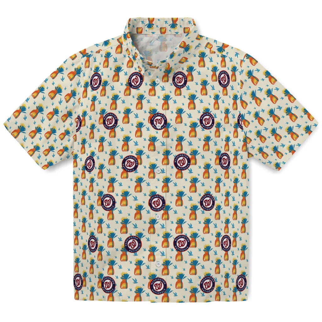 Washington Nationals Hawaiian Shirt - Pineapple Delight | Moonbestprint