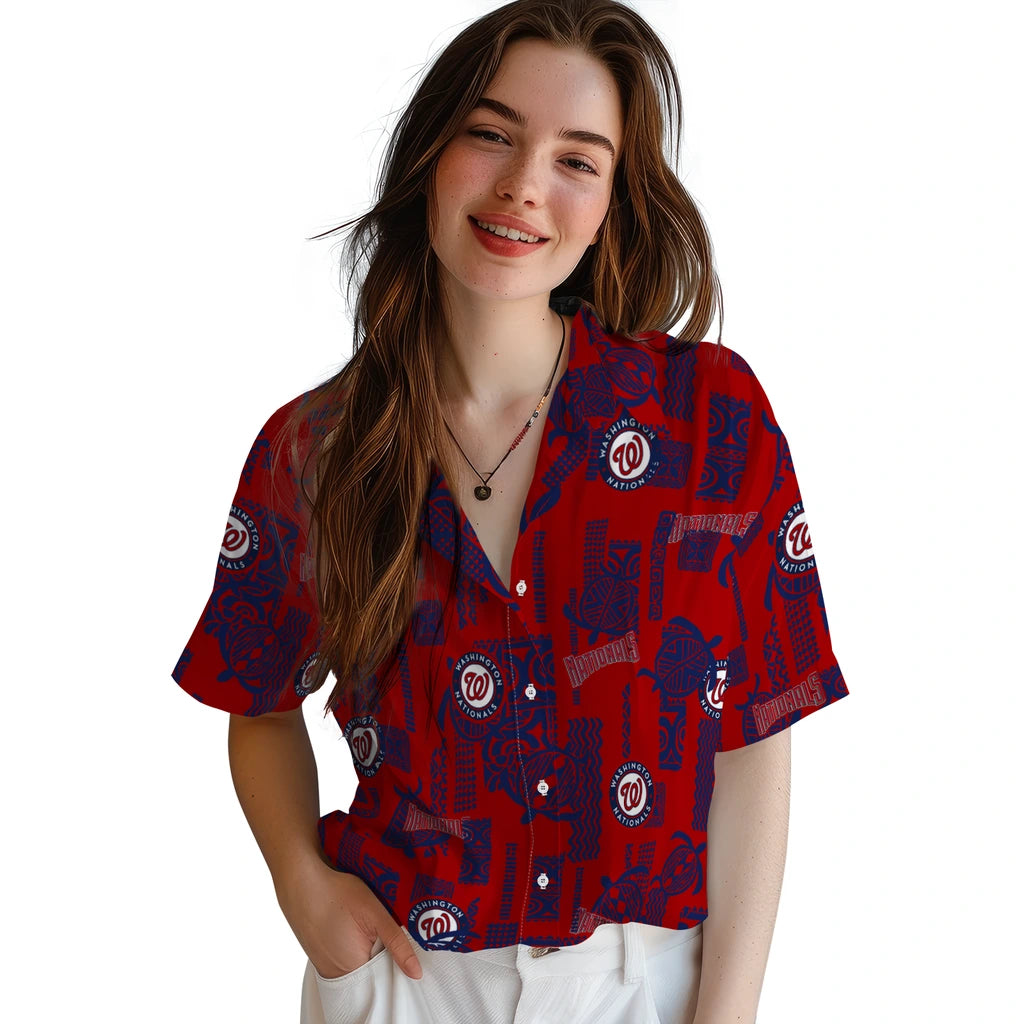 Washington Nationals Hawaiian Shirt - Turtle Lines | Moonbestprint