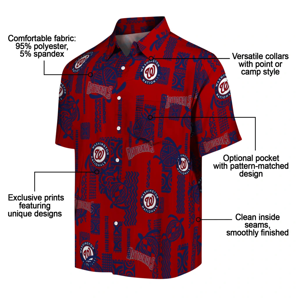 Washington Nationals Hawaiian Shirt - Turtle Lines | Moonbestprint