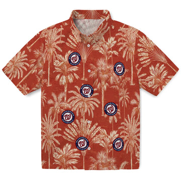 Washington Nationals Hawaiian Shirt - Vintage Palm Tree | Moonbestprint