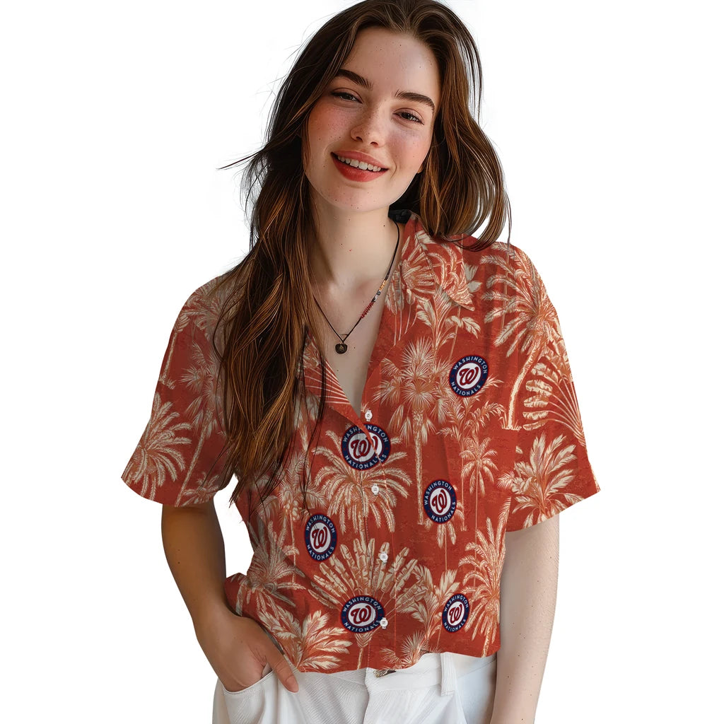 Washington Nationals Hawaiian Shirt - Vintage Palm Tree | Moonbestprint