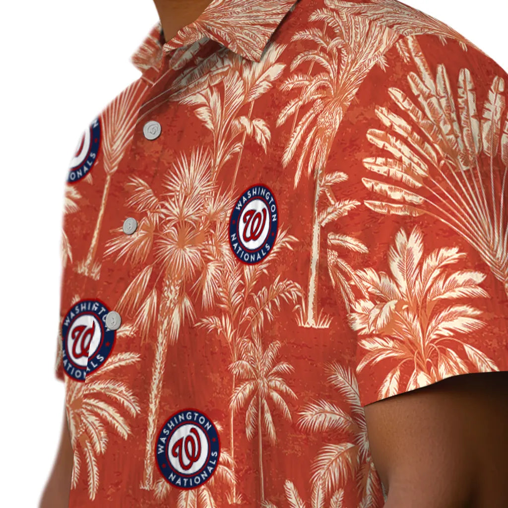 Washington Nationals Hawaiian Shirt - Vintage Palm Tree | Moonbestprint
