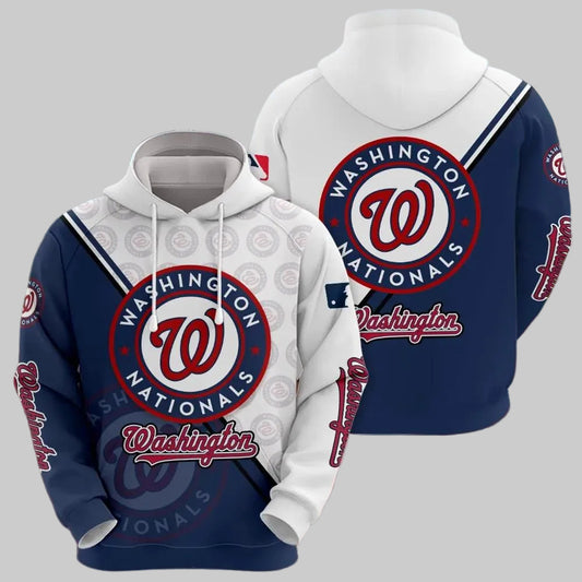 Washington Nationals Logo 3D MLB All Over Print Hoodie -Moonbestprint