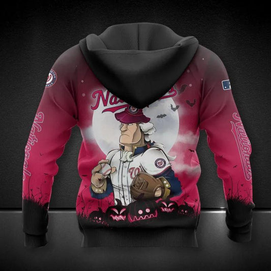 Washington Nationals Mascot Halloween MLB All Over Print Hoodie -Moonbestprint