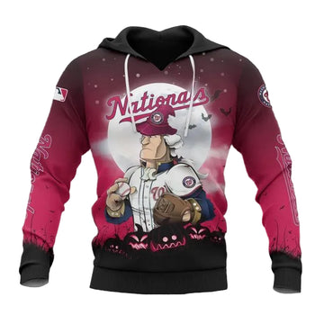 Washington Nationals Mascot Halloween MLB All Over Print Hoodie -Moonbestprint