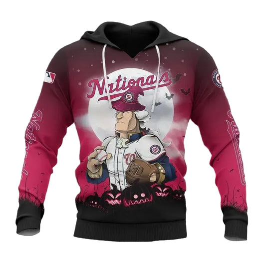 Washington Nationals Mascot Halloween MLB All Over Print Hoodie -Moonbestprint