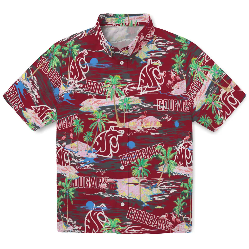 Washington State Cougars Flamingo Retreat 2026 Hawaiian Shirt – Moonbestprint