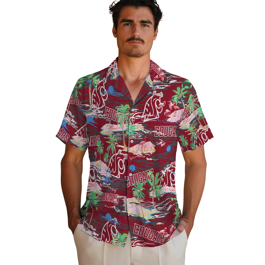 Washington State Cougars Flamingo Retreat 2026 Hawaiian Shirt – Moonbestprint