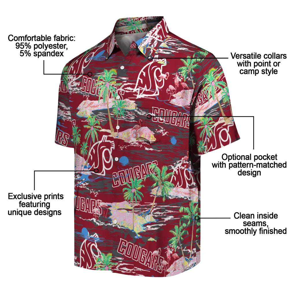 Washington State Cougars Flamingo Retreat 2026 Hawaiian Shirt – Moonbestprint