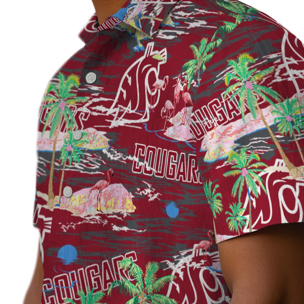 Washington State Cougars Flamingo Retreat 2026 Hawaiian Shirt – Moonbestprint