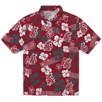 Washington State Cougars Hibiscus Bloom Hawaiian Shirt – Moonbestprint