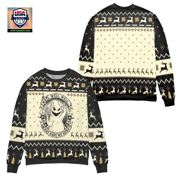 Well Well Well What Have We Here Oogie Boogie Ugly Christmas Sweater ? Usalast