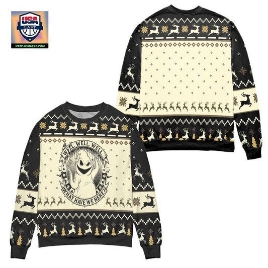 Well Well Well What Have We Here Oogie Boogie Ugly Christmas Sweater ? Usalast