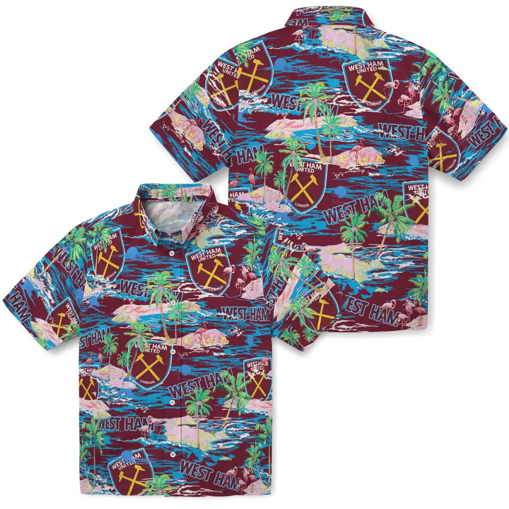 West Ham United Flamingo Retreat 2026 Hawaiian Shirt – Moonbestprint
