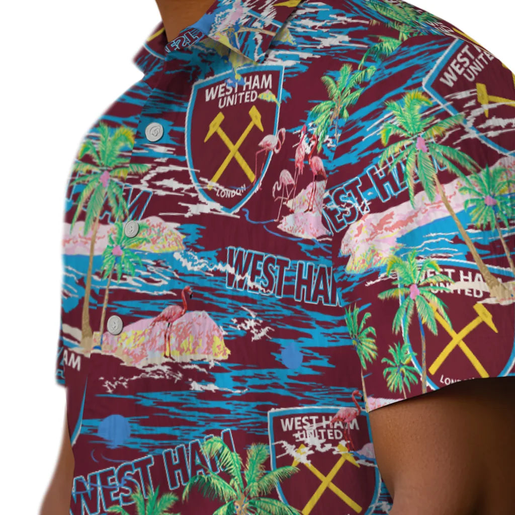 West Ham United Flamingo Retreat 2026 Hawaiian Shirt – Moonbestprint