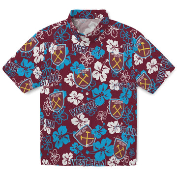 West Ham United Hibiscus Bloom Hawaiian Shirt – Moonbestprint