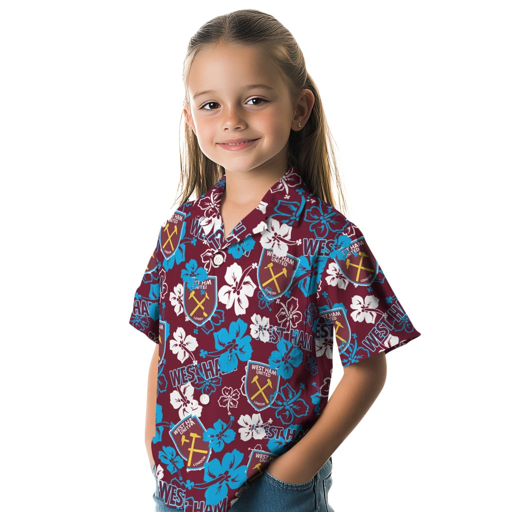 West Ham United Hibiscus Bloom Hawaiian Shirt – Moonbestprint