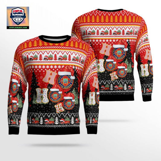 West Palm Beach Palm Beach County Florida West Palm Beach Fire Department Christmas Sweater 3D ? Usalast