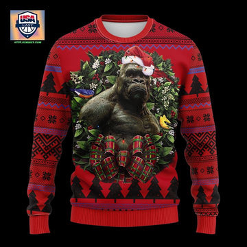 Western Gorilla King Kong Godzilla Noel Mc Ugly Christmas Sweater Thanksgiving Gift ? Usalast